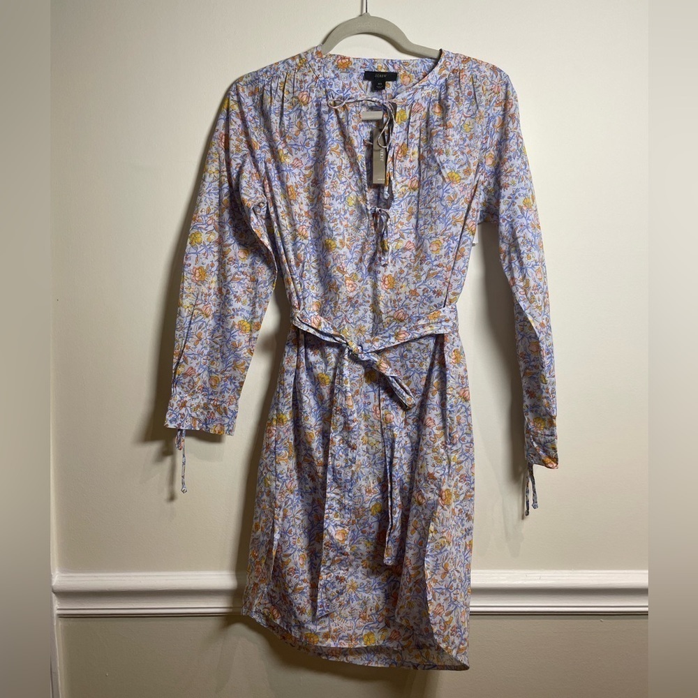 J. Crew Cotton Tie-waist tunic beach dress in afternoon floral XS NWT - Picture 6 of 12